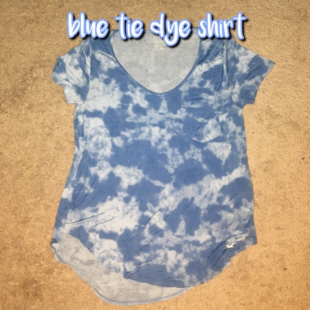 blue tie dye shirt (hollister)